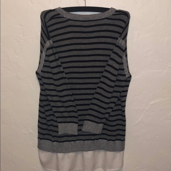 Calvin Klein Striped Sweater with Bottom Ruffle Medium - Picture 9 of 9